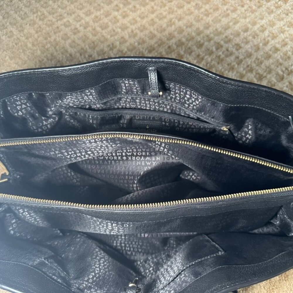 Kate Spade Larchmont Avenue Evangelie Satchel - Black with Gold Hardware - Picture 10 of 14